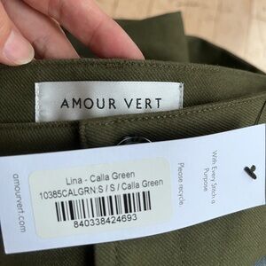 Amour Vert Organic Cotton Lina Skirt Olive Green